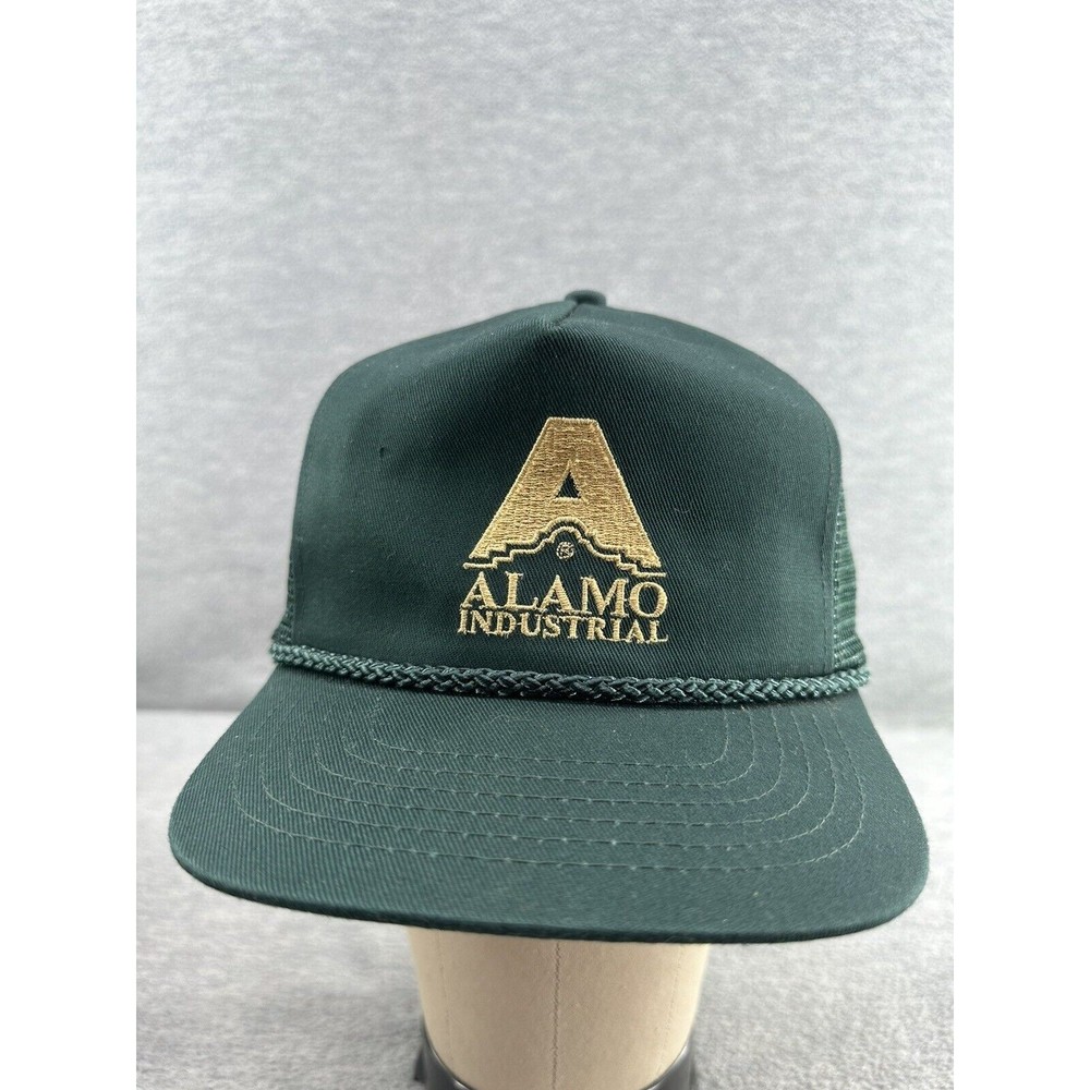 Vintage KC Alamo Industrial Green Mesh Adjustable Snapback Trucker Hat (Q1)